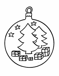 Kolorowanka online: Kolorowanka bombka choinkowa z dwoma choinkami